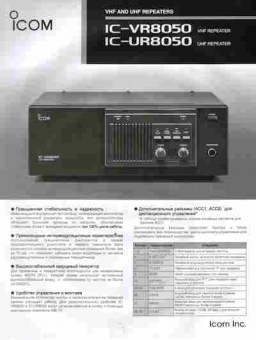 Буклет ICOM IC-VR8050 IC-UR8050, 55-1794, Баград.рф